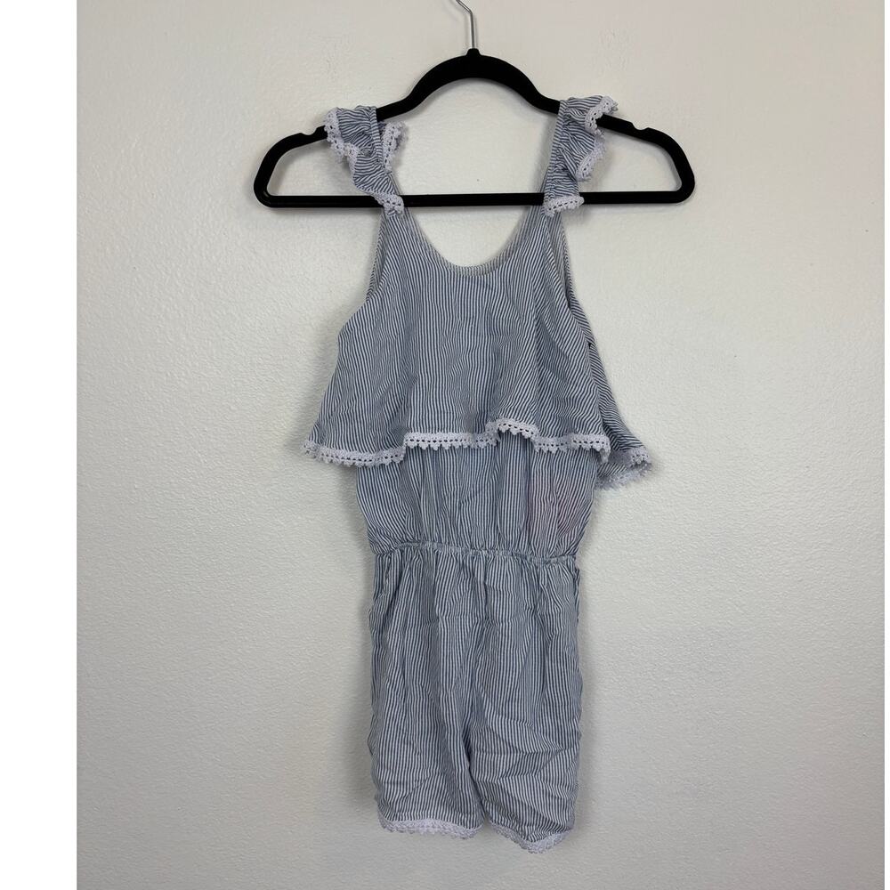 NWT Little Peixoto Nautical Stripe Ruffled Tiered Romper Medium